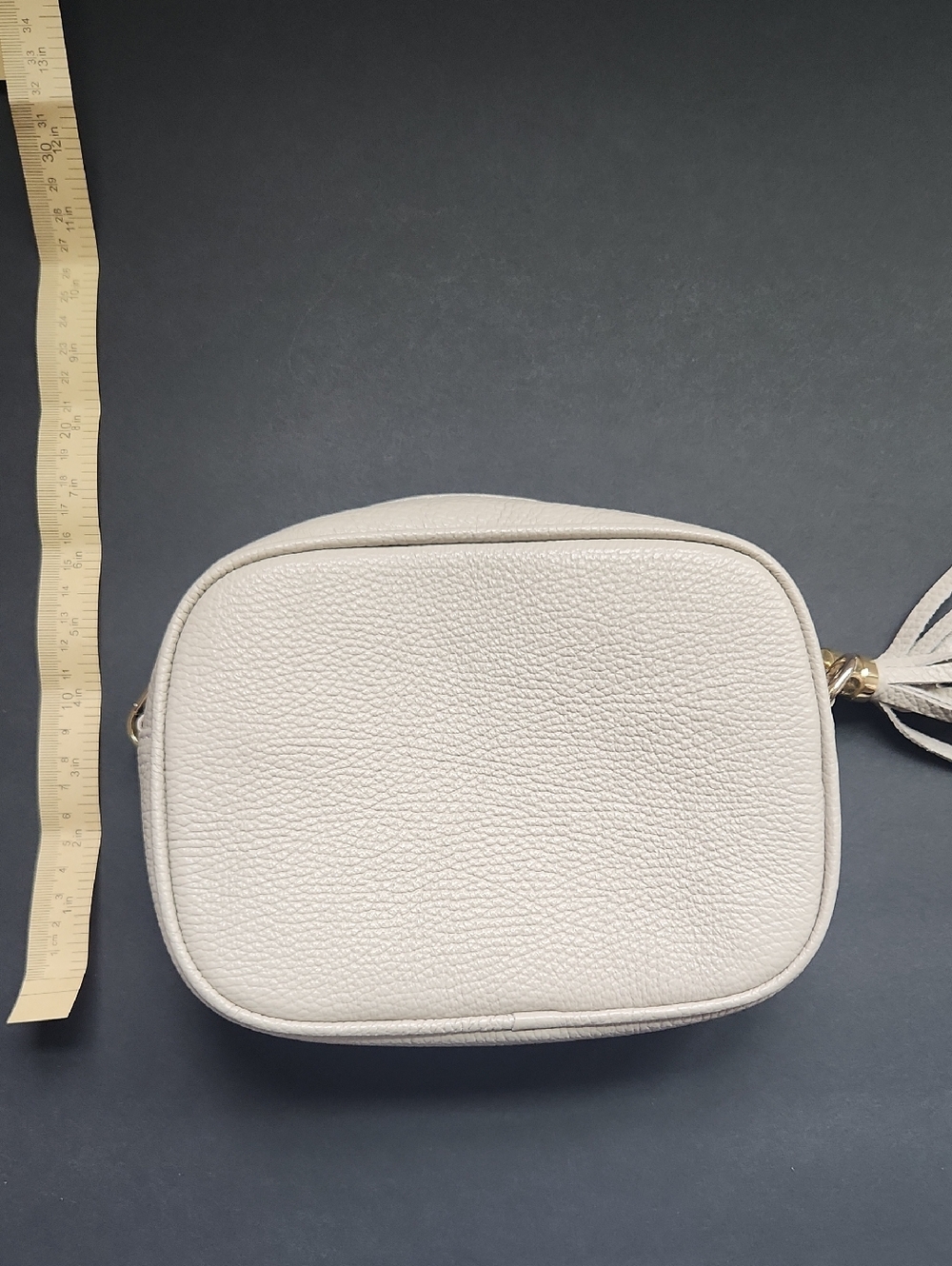 TakEasy Clay Italian Leather Crossbody Bag with Tassel - Picture 2 of 5